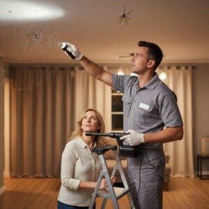 Professional spider removal service by Old Bay Pest Control Services in Annapolis, MD, US, featuring expert pest control solutions.